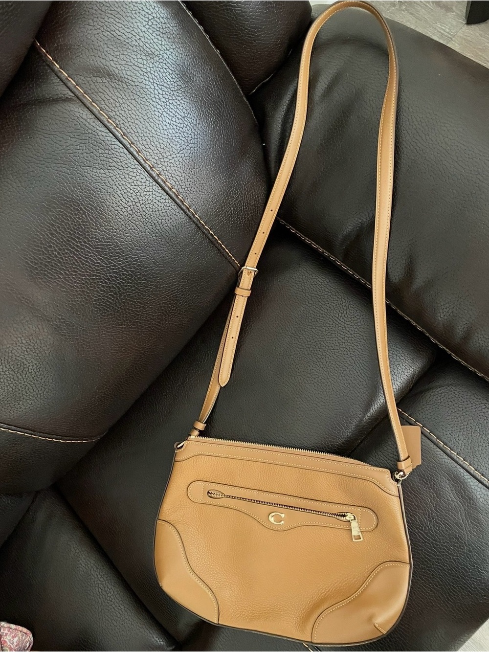 Coach Caramel Tan Leather Crossbody Bag